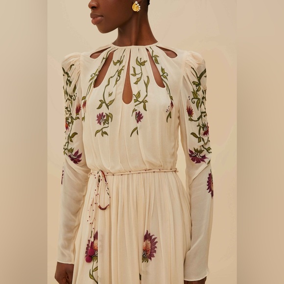 Farm Rio: Multicolor Romantic Nature Long Sleeve Maxi Dress - Picture 3 of 13